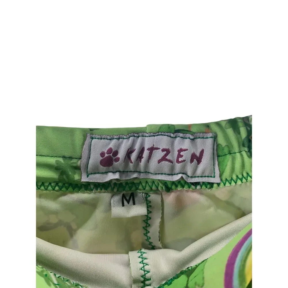 Katzen Girls' Green St. Patrick's Day Graphic Athletic Shorts Youth Size Medium